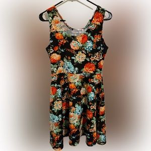 Floral French terry skater dress